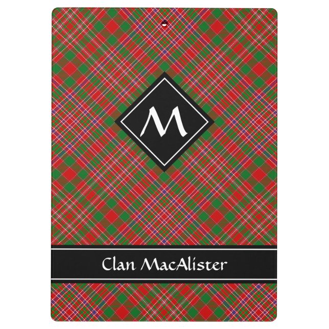 Clan MacAlister Tartan Clipboard Klemmbrett (Rückseite)