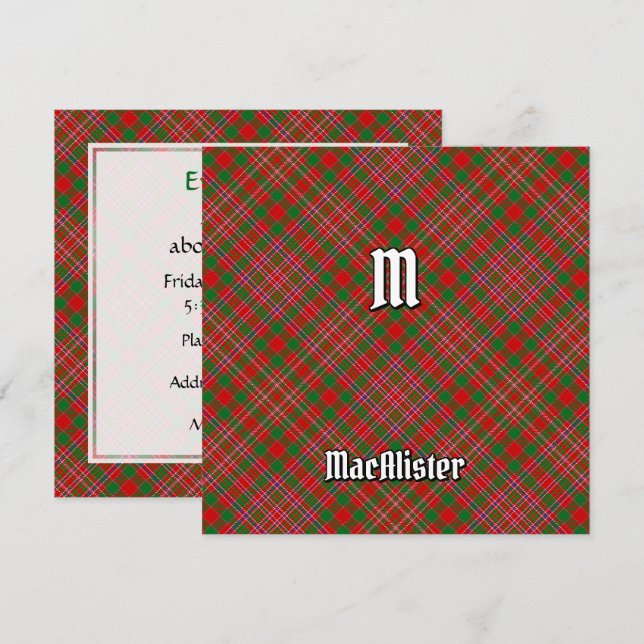 Clan MacAlister Tartan Einladung (Vorne/Hinten)
