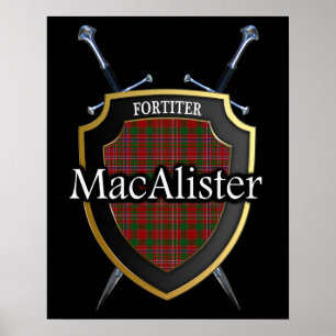 Clan MacAlister Tartan Schottischer Schild & Schwe