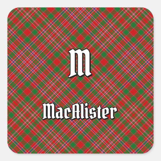 Clan MacAlister Tartan Square Sticker (Vorderseite)