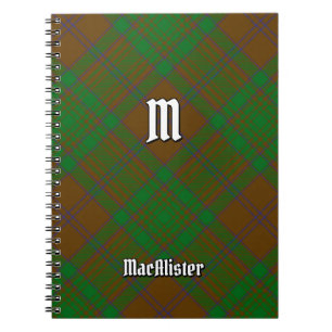 Clan MacAlister von Glenbarr Jagd Tartan Notizblock