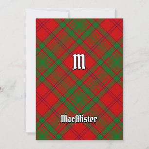 Clan MacAlister von Glenbarr Tartan Einladung