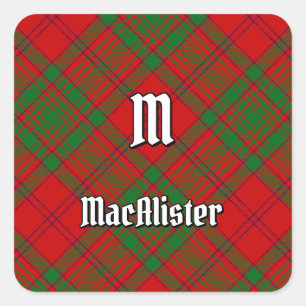 Clan MacAlister von Glenbarr Tartan Quadratischer Aufkleber