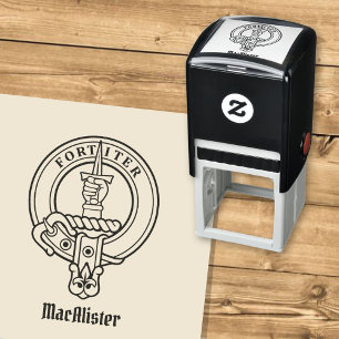 Clan MacAlister Wappen Selbstfarbige Briefmarke Permastempel