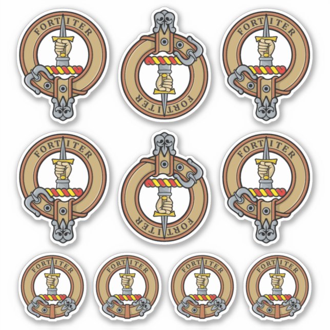 Clan MacAlister Wappen Sticker Set (Vorderseite)