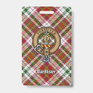 Clan MacAlister-Wappen über Dress-Tartan Ausweis