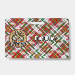 Clan MacAlister Wappen über Dress Tartan Ausweis