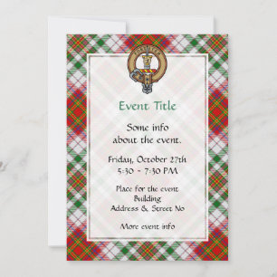 Clan MacAlister Wappen über Dress Tartan Einladung