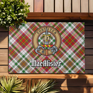 Clan MacAlister Wappen über Dress Tartan Fußmatte