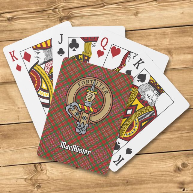 Clan MacAlister Wappen über Tartan Playing Cards Spielkarten (Von Creator hochgeladen)