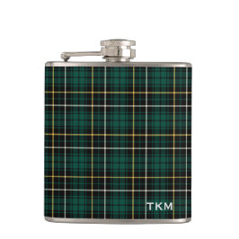 Clan MacAlpine Tartan Monogram Flachmann