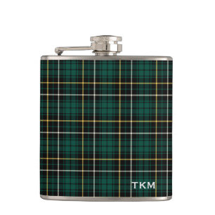 Clan MacAlpine Tartan Monogram Flachmann