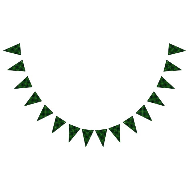 Clan MacArthur Arthur grüner u. schwarzer Tartan Wimpelkette (Alle)