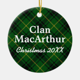Clan MacArthur Scottish Tartan Keramik Ornament