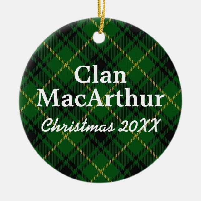 Clan MacArthur Scottish Tartan Keramik Ornament (Vorne)