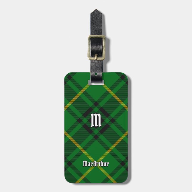 Clan MacArthur Tartan Gepäckanhänger (Vorderseite vertikal)