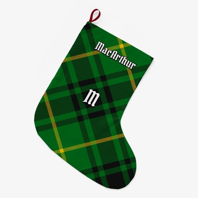 Clan MacArthur Tartan Großer Weihnachtsstrumpf (Vorderansicht (hängend))