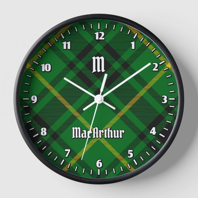Clan MacArthur Tartan Uhr (Vorderseite)
