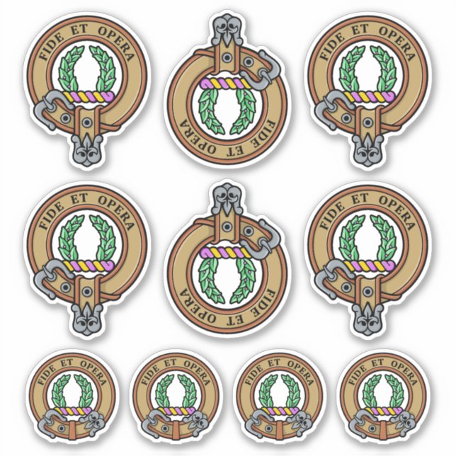 Clan MacArthur Wappen Sticker Set (Vorderseite)