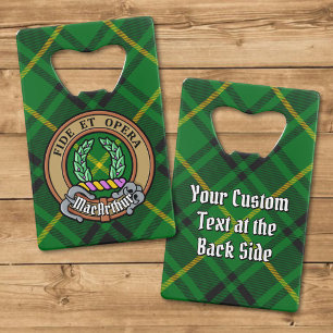Clan MacArthur Wappen über Tartan Geldbeutel Flaschenöffner