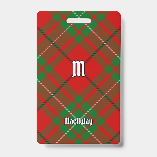 Clan MacAulay Tartan Abzeichen Ausweis (Vorderseite)