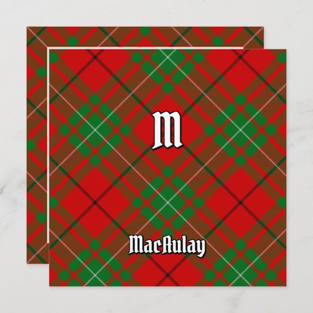 Clan MacAulay Tartan Einladung (Vorne/Hinten)