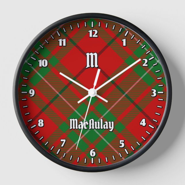 Clan MacAulay Tartan Large Clock Uhr (Vorderseite)