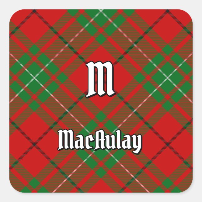 Clan MacAulay Tartan Square Sticker (Vorderseite)