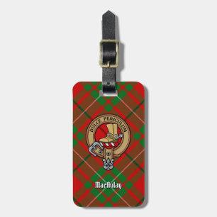 Clan MacAulay Wappen über Tartan Gepäckanhänger