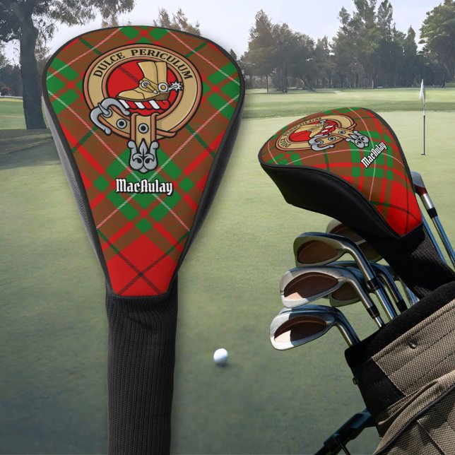 Clan MacAulay Wappen über Tartan Golf Headcover (Von Creator hochgeladen)