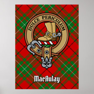 Clan MacAulay Wappen über Tartan Poster