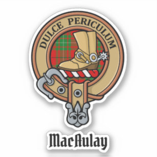 Clan MacAulay Wappen über Tartan Sticker