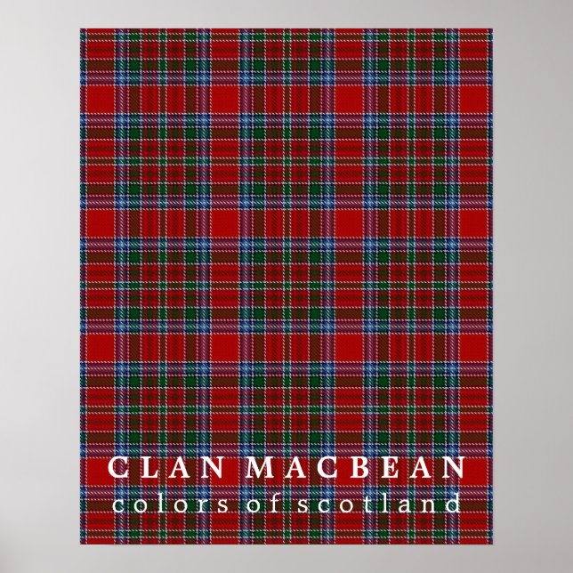 Clan MacBean Colors of Scotland Tartan Poster (Vorne)