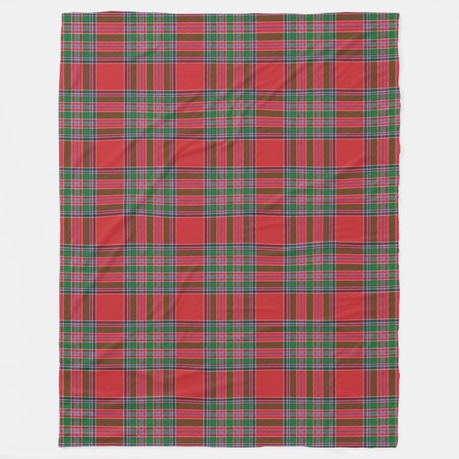 Clan MacBean Kariert Red Green Tartan Karo Pattern Fleecedecke (Vorderseite)