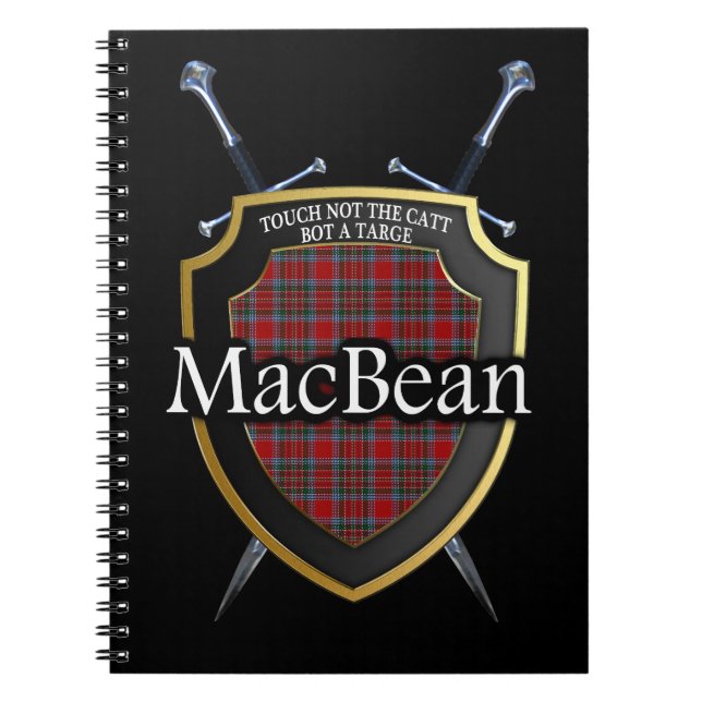 Clan MacBean Tartan Shield & Schwerter Notizblock (Vorderseite)