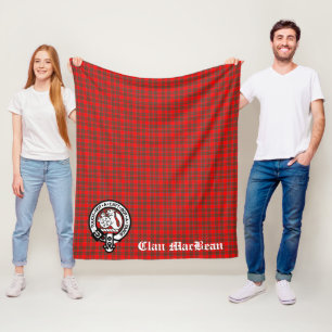 Clan MacBean Wappen Abzeichen & Tartan Fleecedecke