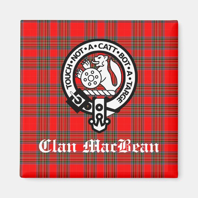 Clan MacBean Wappen Abzeichen & Tartan Magnet (Vorne)