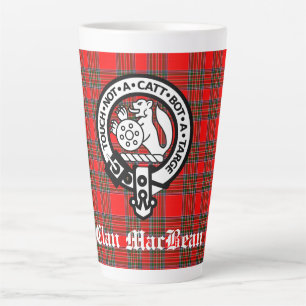 Clan MacBean Wappen Abzeichen & Tartan Milchtasse