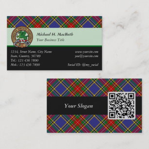 Clan MacBeth Tartan Business Card Visitenkarte