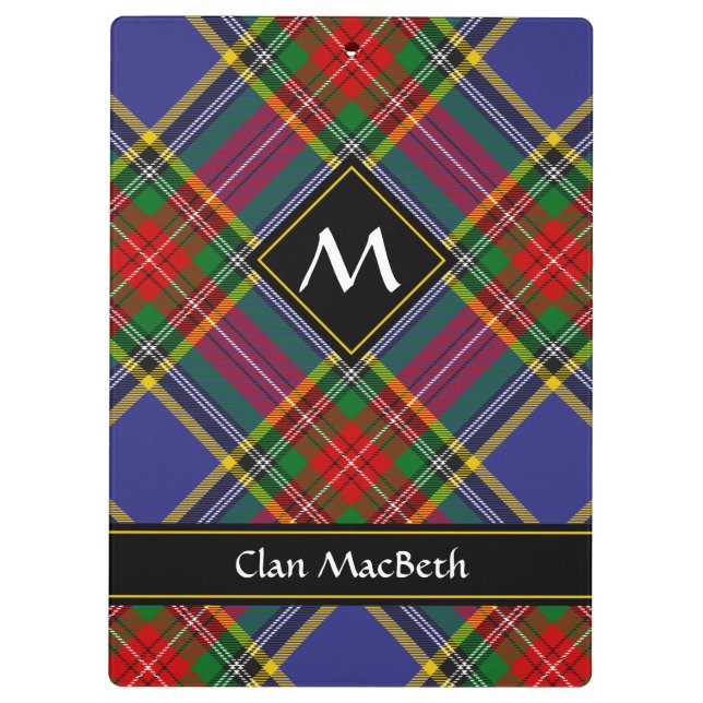Clan MacBeth Tartan Clipboard Klemmbrett (Rückseite)