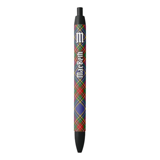 Clan MacBeth Tartan Ink Pen Kugelschreiber (Vorderseite Vertikal)
