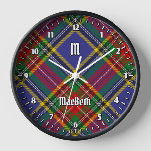 Clan MacBeth Tartan Large Clock Uhr