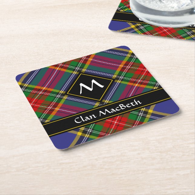 Clan MacBeth Tartan Square Paper Untersetzer (angewinkelt)