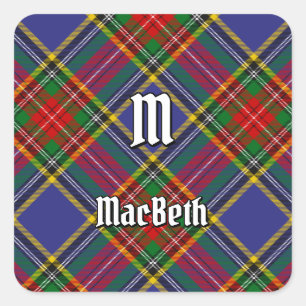 Clan MacBeth Tartan Square Sticker