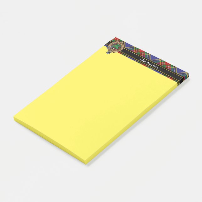 Clan MacBeth Wappen Notes Post-it Klebezettel (angewinkelt)