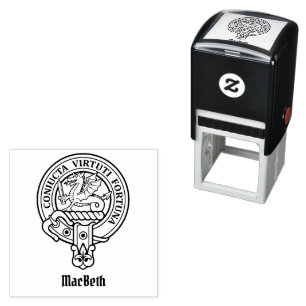 Clan MacBeth Wappen Selbstfarbige Briefmarke Permastempel