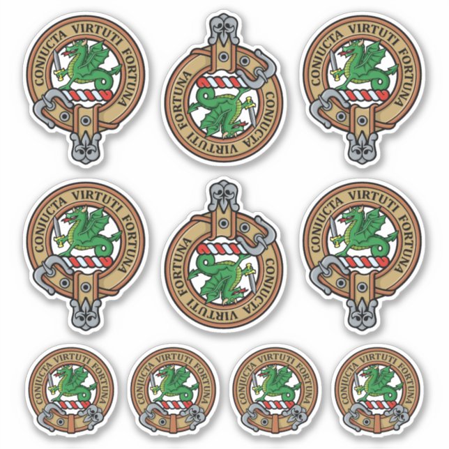 Clan MacBeth Wappen Sticker Set (Vorderseite)