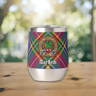 Clan MacBeth Wappen über Tartan
