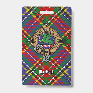 Clan MacBeth Wappen über Tartan Ausweis