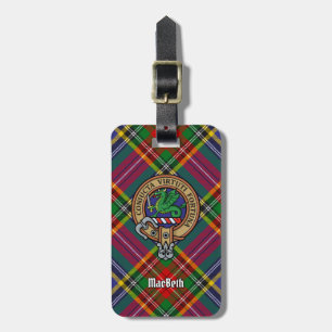 Clan MacBeth Wappen über Tartan Gepäckanhänger